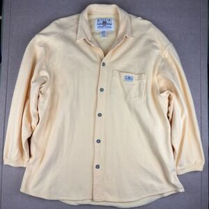 Vintage ENUF Mens XL Yellow‎ Fleece Lined Shacket Overshirt USA